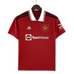 manchester united fc jersey red adidas polo collar