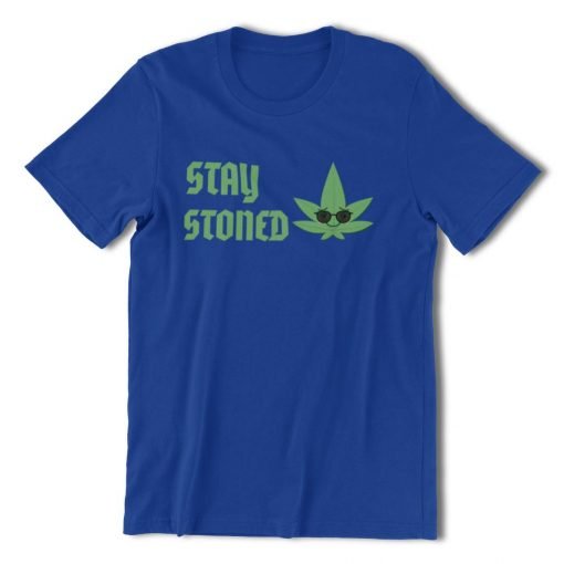 Premium Blue Short Sleeve Tshirt stay stoned logo design