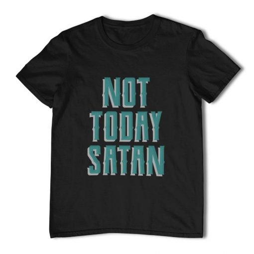 Custom Short Sleeve T-Shirt Black not today satan design